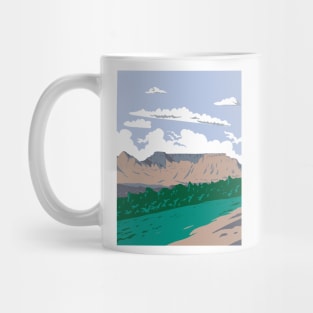 Table Mountain National Park in Cape Town South Africa WPA Art Deco Poster Mug